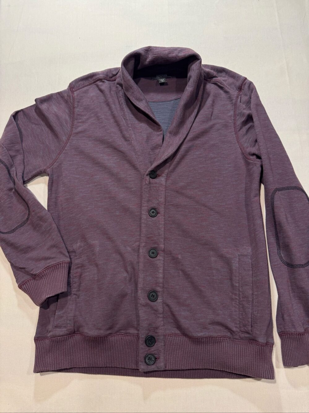 Men’s Kenneth Cole Reaction Button Cardigan - Burgundy Heather - Medium